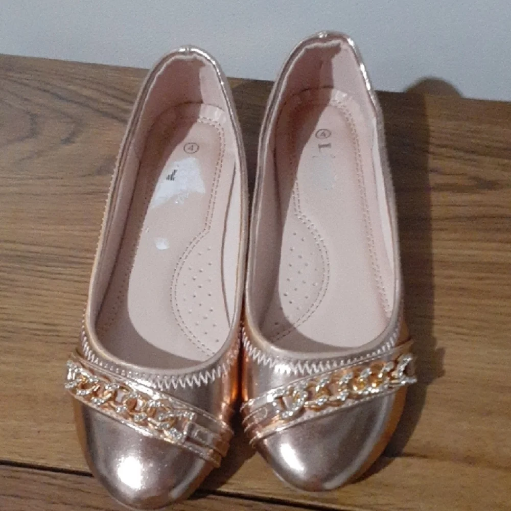 Link Elegant Rose Gold Girls Flats